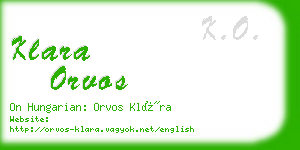 klara orvos business card